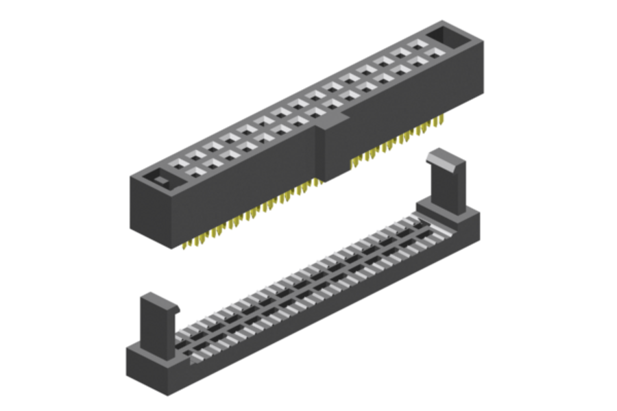 IDC-Flachbandkabel 14pol 2x 7 FE 30cm IDC Stecker/Stecker Einrast RM2,54